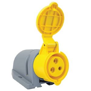 110V 32A SiteForce® Yellow Wall Mounted Socket - IP44